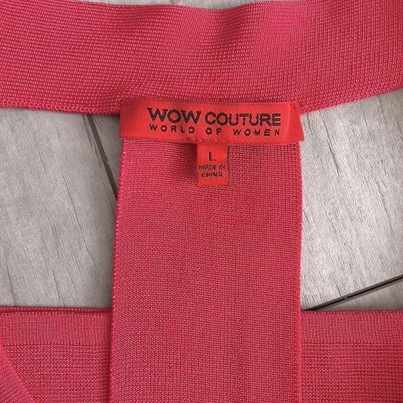 NWOT Coral Bodycon Bandage Racerback Dress, Size L - Picture 6 of 8